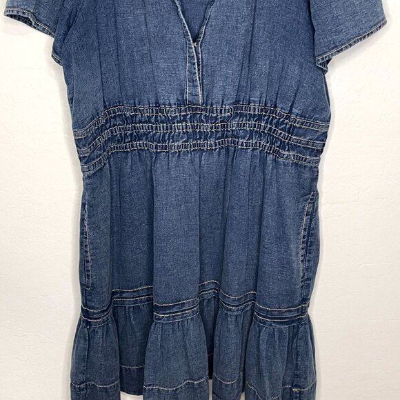Anthropologie Somerset Cotton Denim Mini Dress XL - Picture 5 of 10